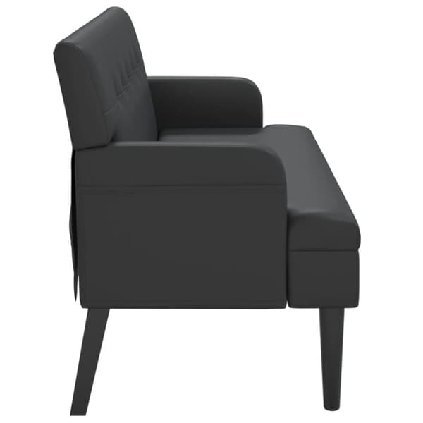 vidaXL Bänk med ryggstöd svart 112x65,5x75 cm konstläder