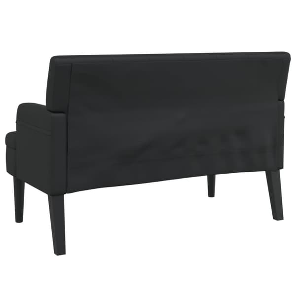 vidaXL Bänk med ryggstöd svart 112x65,5x75 cm konstläder