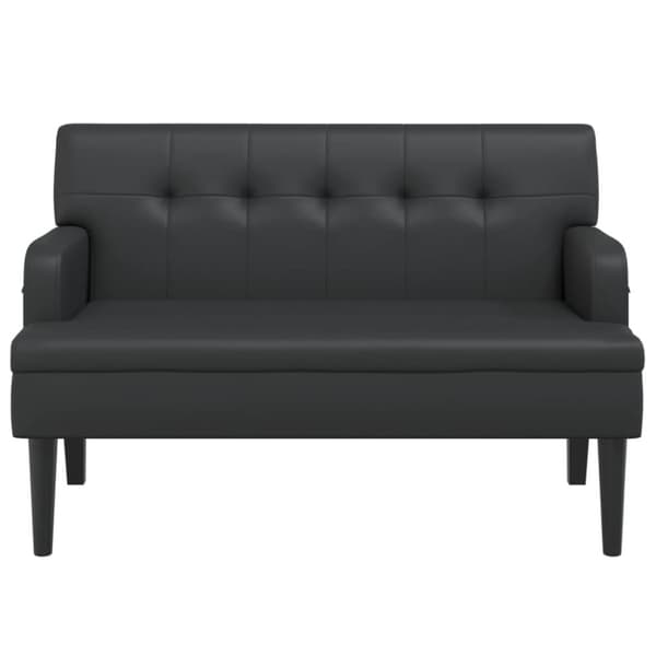 vidaXL Bänk med ryggstöd svart 112x65,5x75 cm konstläder