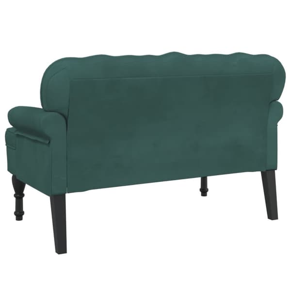 vidaXL bænk med ryglæn 119,5x64,5x75 cm velour mørkegrøn