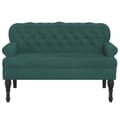 Miniatyrbillede 2 af 8: vidaXL bænk med ryglæn 119,5x64,5x75 cm velour mørkegrøn