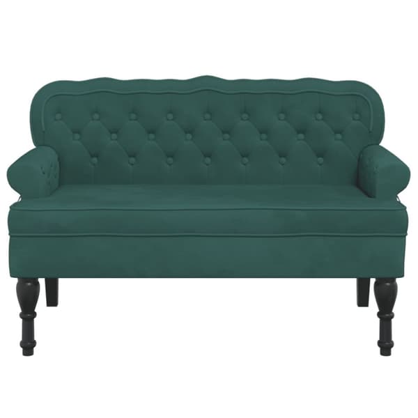 vidaXL bænk med ryglæn 119,5x64,5x75 cm velour mørkegrøn