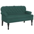 Miniatyrbillede 1 af 8: vidaXL bænk med ryglæn 119,5x64,5x75 cm velour mørkegrøn