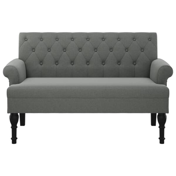 vidaXL Bänk med ryggstöd ljusgrå 120x62x75,5 cm mörkgrå