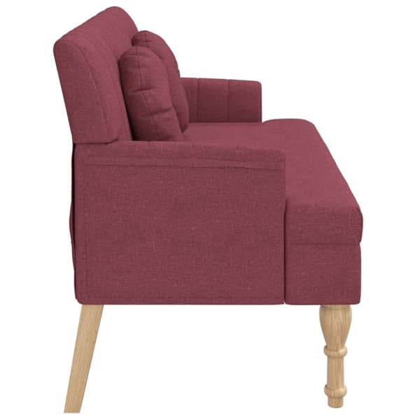 vidaXL Bänk med dynor vinröd 113x64,5x75,5 cm tyg