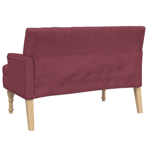 vidaXL Bänk med dynor vinröd 113x64,5x75,5 cm tyg