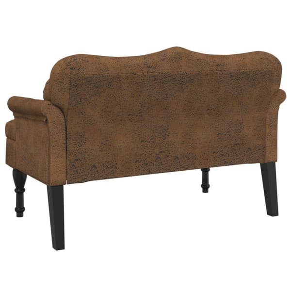 vidaXL Bänk med kuddar brun 120,5x65x75 cm konstmocka