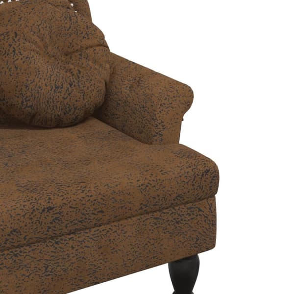 vidaXL Bänk med kuddar brun 120,5x65x75 cm konstmocka