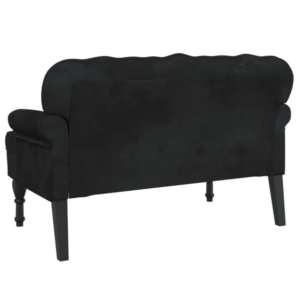 vidaXL Bänk med ryggstöd svart 119,5x64,5x75 cm sammet