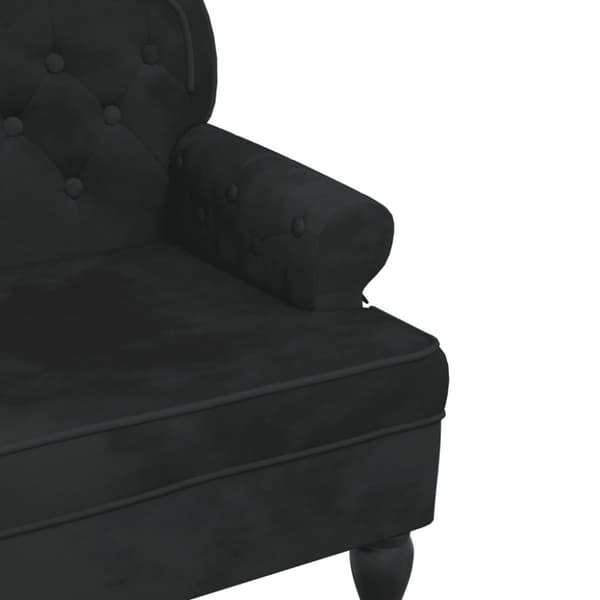 vidaXL Bänk med ryggstöd svart 119,5x64,5x75 cm sammet