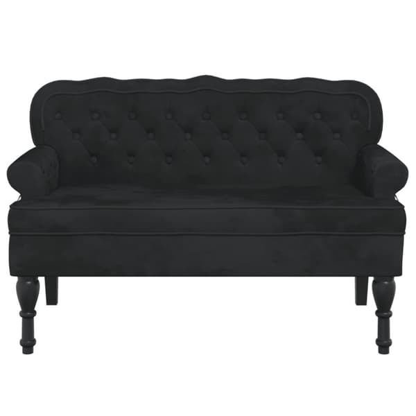 vidaXL Bänk med ryggstöd svart 119,5x64,5x75 cm sammet