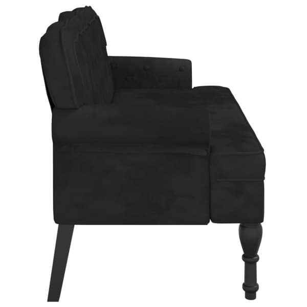 vidaXL bænk med ryglæn 119,5x64,5x75 cm velour sort