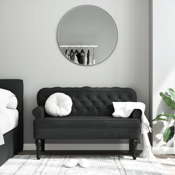vidaXL bænk med ryglæn 119,5x64,5x75 cm velour sort