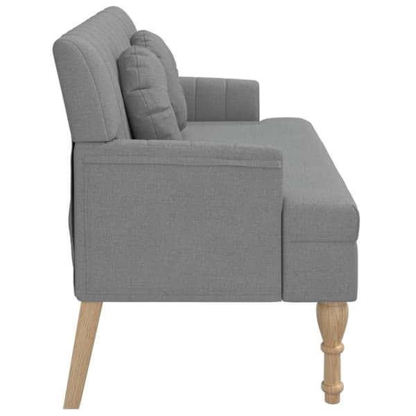 vidaXL Bänk med kuddar ljusgrå 113x64,5x75,5 cm tyg
