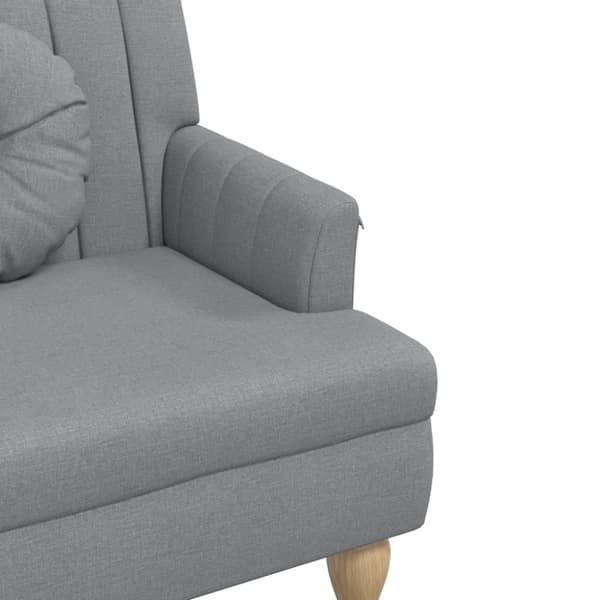 vidaXL Bänk med kuddar ljusgrå 113x64,5x75,5 cm tyg