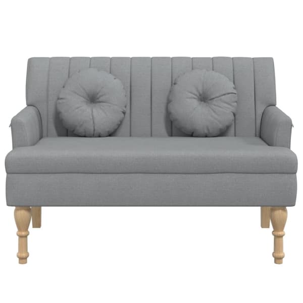 vidaXL Bänk med kuddar ljusgrå 113x64,5x75,5 cm tyg