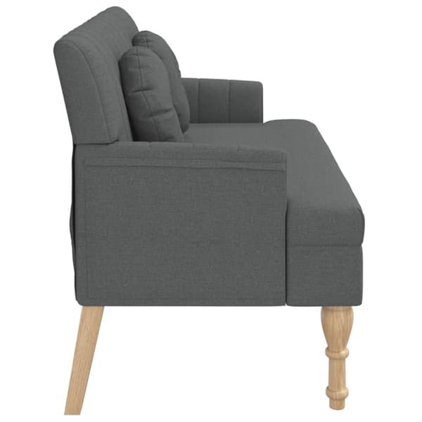 vidaXL Bänk med dynor mörkgrå 113x64,5x75,5 cm tyg