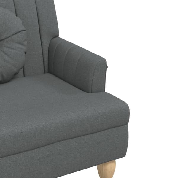 vidaXL Bänk med dynor mörkgrå 113x64,5x75,5 cm tyg