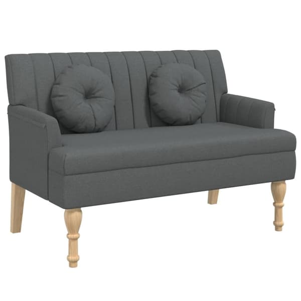 vidaXL Bänk med dynor mörkgrå 113x64,5x75,5 cm tyg