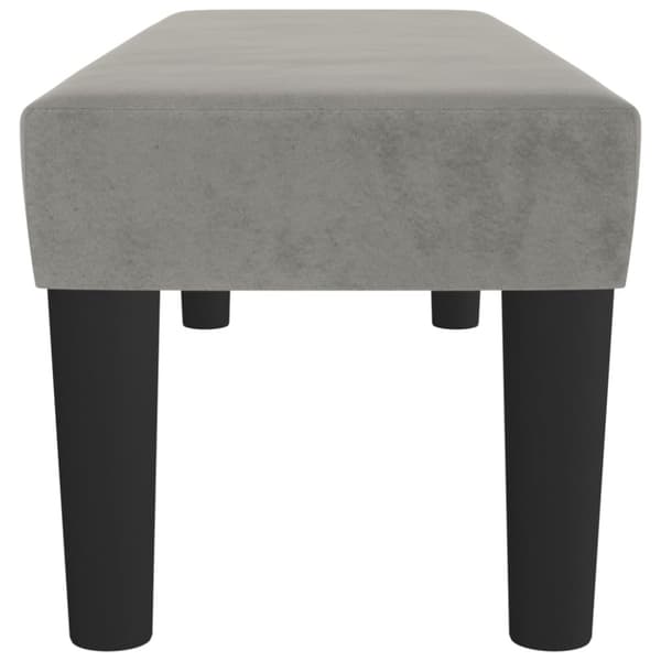 Bänk ljusgrå 100x30x30 cm sammet