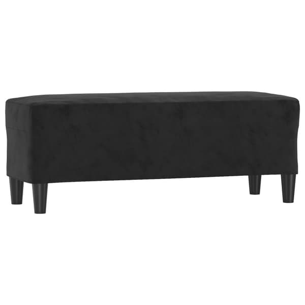 Penkki, musta, 100x35x41 cm, verhoiltu sametilla