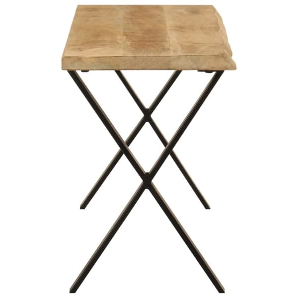 vidaXL Benk med naturlig kant 105 cm heltre mango