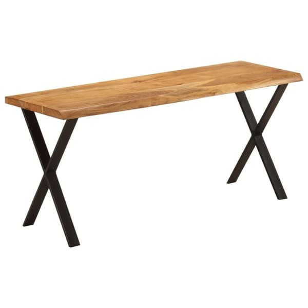 vidaXL Benk med naturlig kant 105 cm heltre akasie
