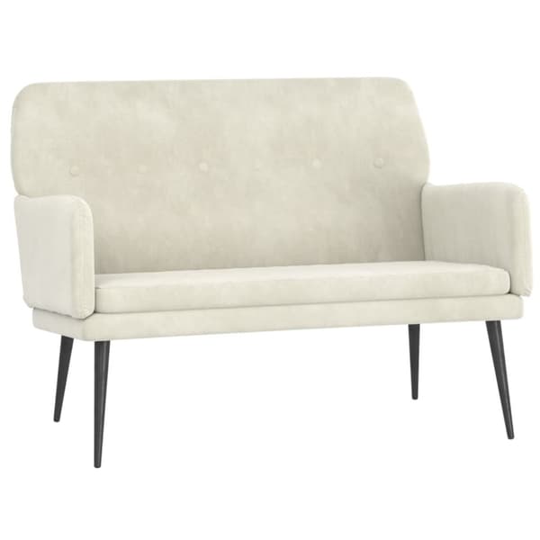 bænk 108x79x79 cm velour cremefarvet