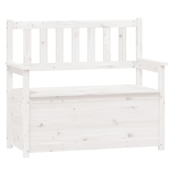 vidaXL bænk 112,5x51x,5x96,5 cm massivt fyrretræ hvid -  Bænke