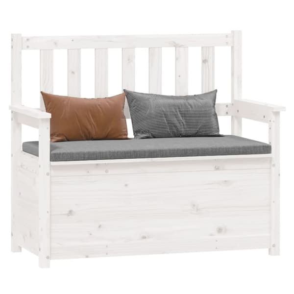 vidaXL bænk 112,5x51x,5x96,5 cm massivt fyrretræ hvid -  Bænke