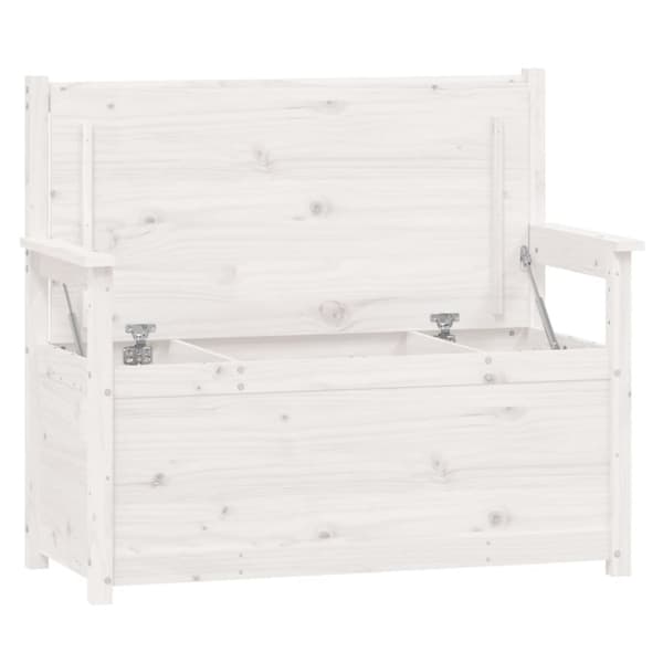 vidaXL bænk 112,5x51x,5x96,5 cm massivt fyrretræ hvid -  Bænke