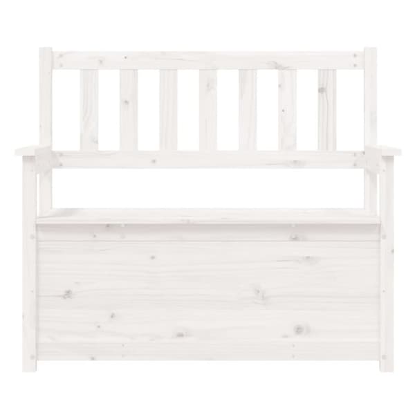 vidaXL bænk 112,5x51x,5x96,5 cm massivt fyrretræ hvid -  Bænke