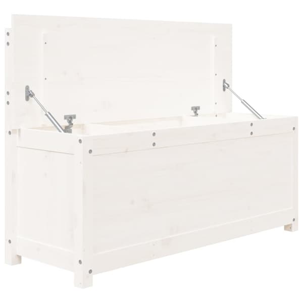 vidaXL bænk 110x41x76,5 cm massivt fyrretræ hvid - Bænke