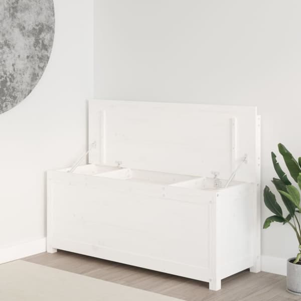 Penkki valkoinen 110x41x76,5 cm täysi mänty - Penkki - Penkit - Home & Living