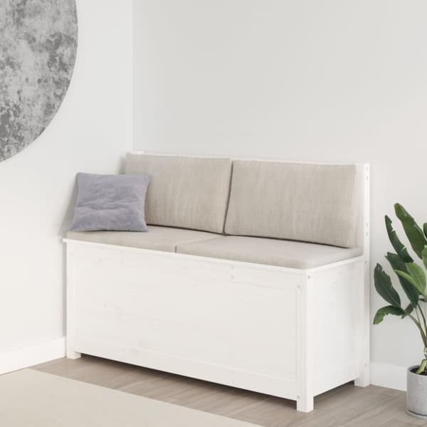 Penkki valkoinen 110x41x76,5 cm täysi mänty - Penkki - Penkit - Home & Living