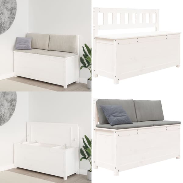 Penkki valkoinen 110x41x76,5 cm täysi mänty - Penkki - Penkit - Home & Living
