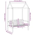 Miniatyrbillede 9 af 9: vidaXL bænk med tag 117,5x70x176,5 cm massivt fyrretræ gyldenbrun