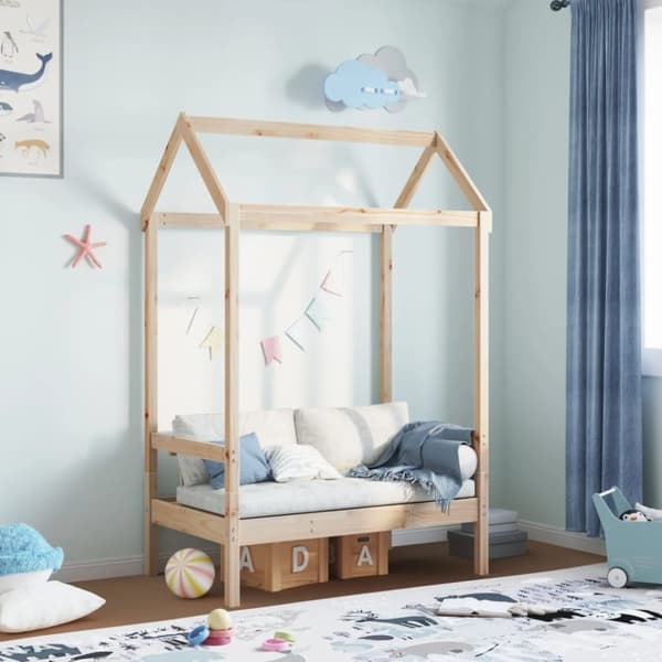 vidaXL Benk med tak 117,5x70x176,5 cm heltre furu