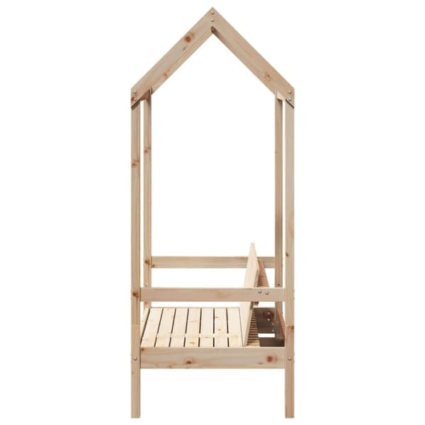 vidaXL Benk med tak 117,5x70x176,5 cm heltre furu