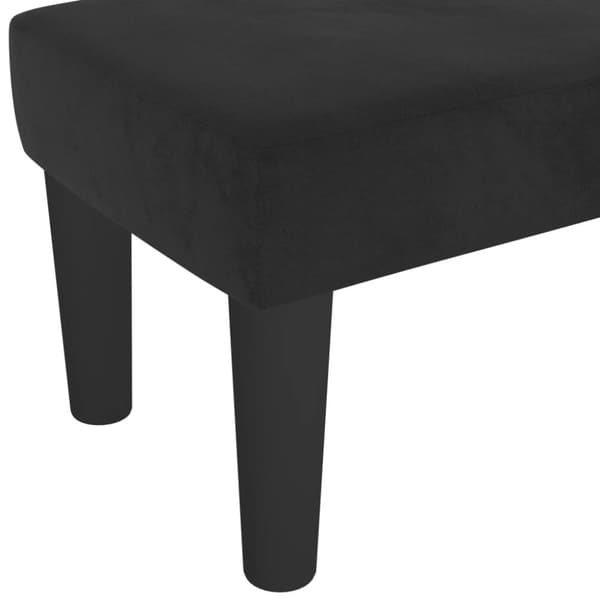 Bänk svart 100x30x30 cm sammet