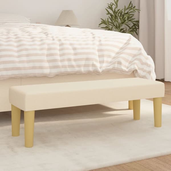 bænk 100x30x30 cm stof cremefarvet
