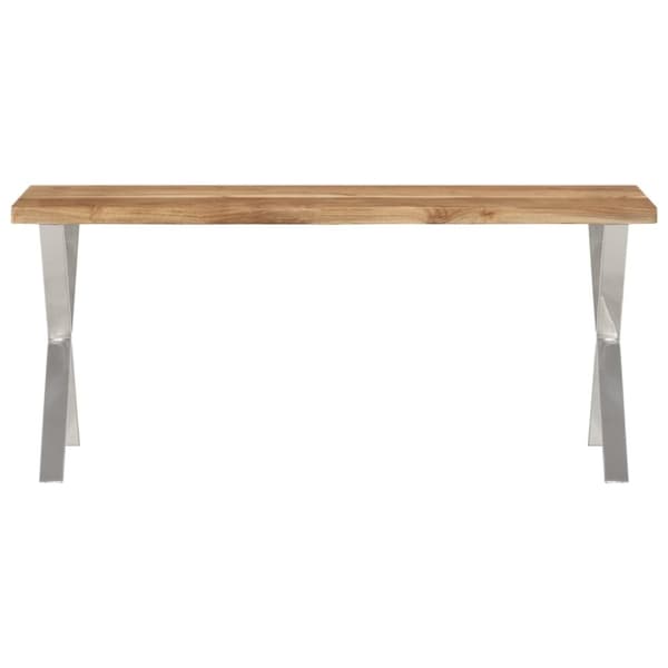 Bänk med levande kant 105 cm massivt akaciaträ