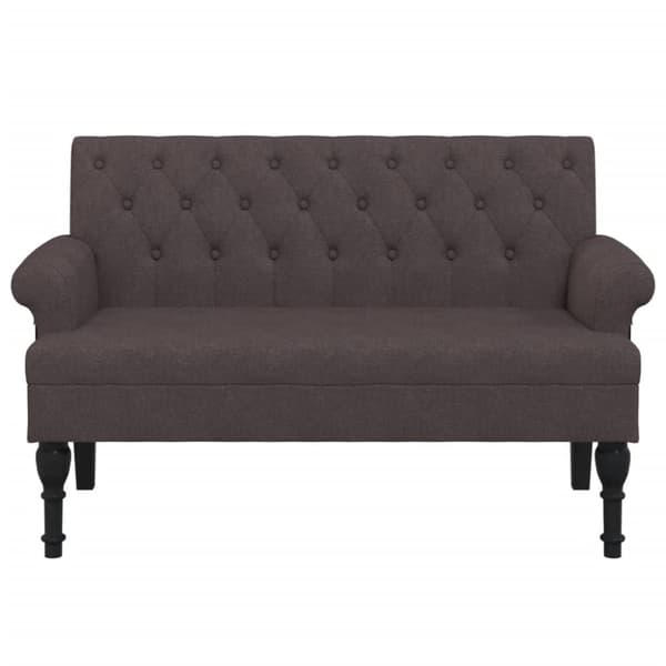 Bänk med ryggstöd mörkbrunt 120x62x75,5 cm mörkgrå