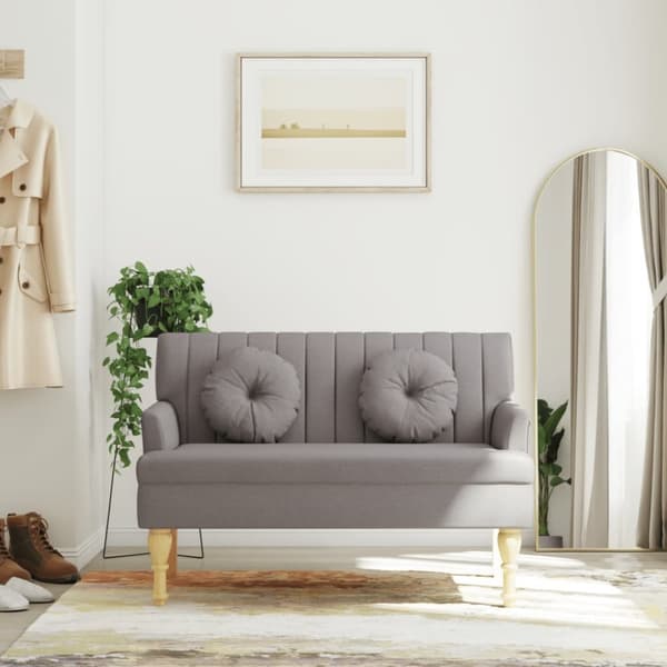 Penkki tyynyillä Taupe 113x64,5x75,5 cm Kangas