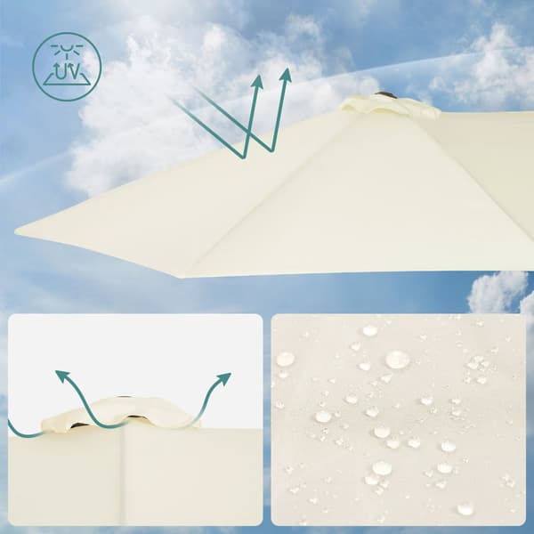 Dubbel solparaply, SONGMICS, 460x270 cm, Beige