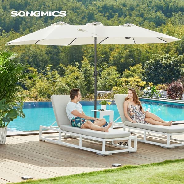 Dubbel solparaply, SONGMICS, 460x270 cm, Beige