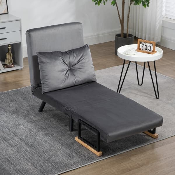 Bäddsoffa, 63x73x81 cm, 185x63x26 cm säng, mörkgrå