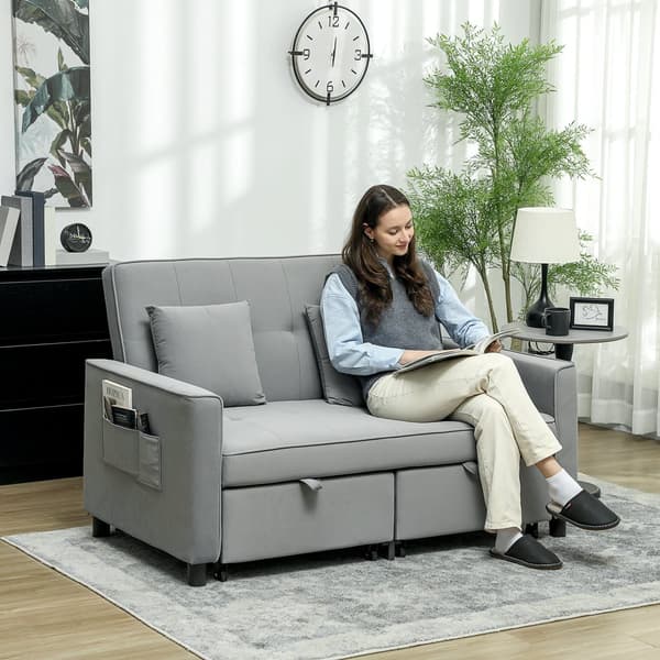 Bäddsoffa, 140.5x90.5x89 cm, Grå