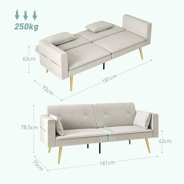 Vuodesohva, 181x73 cm, Beige