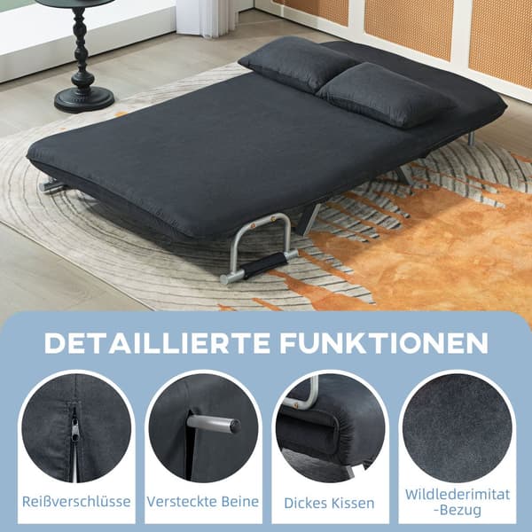 Bäddsoffa, 111x80x78 cm, Svart